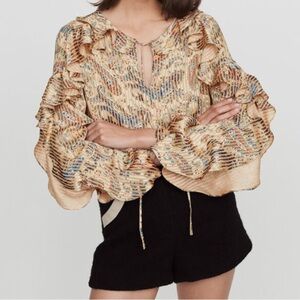 Maje Paris Metallic Shirt – “Argent” Silver – NWT – Size 1 (FR 36 / US 4)